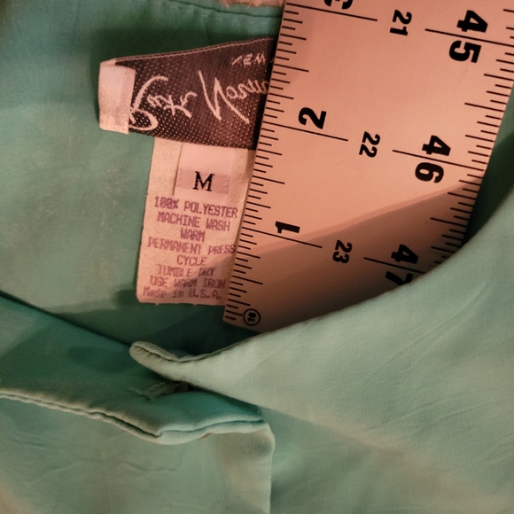 Ruth Norman lightweight turquoise blazer with gold buttons size medium - Picture 10 of 11